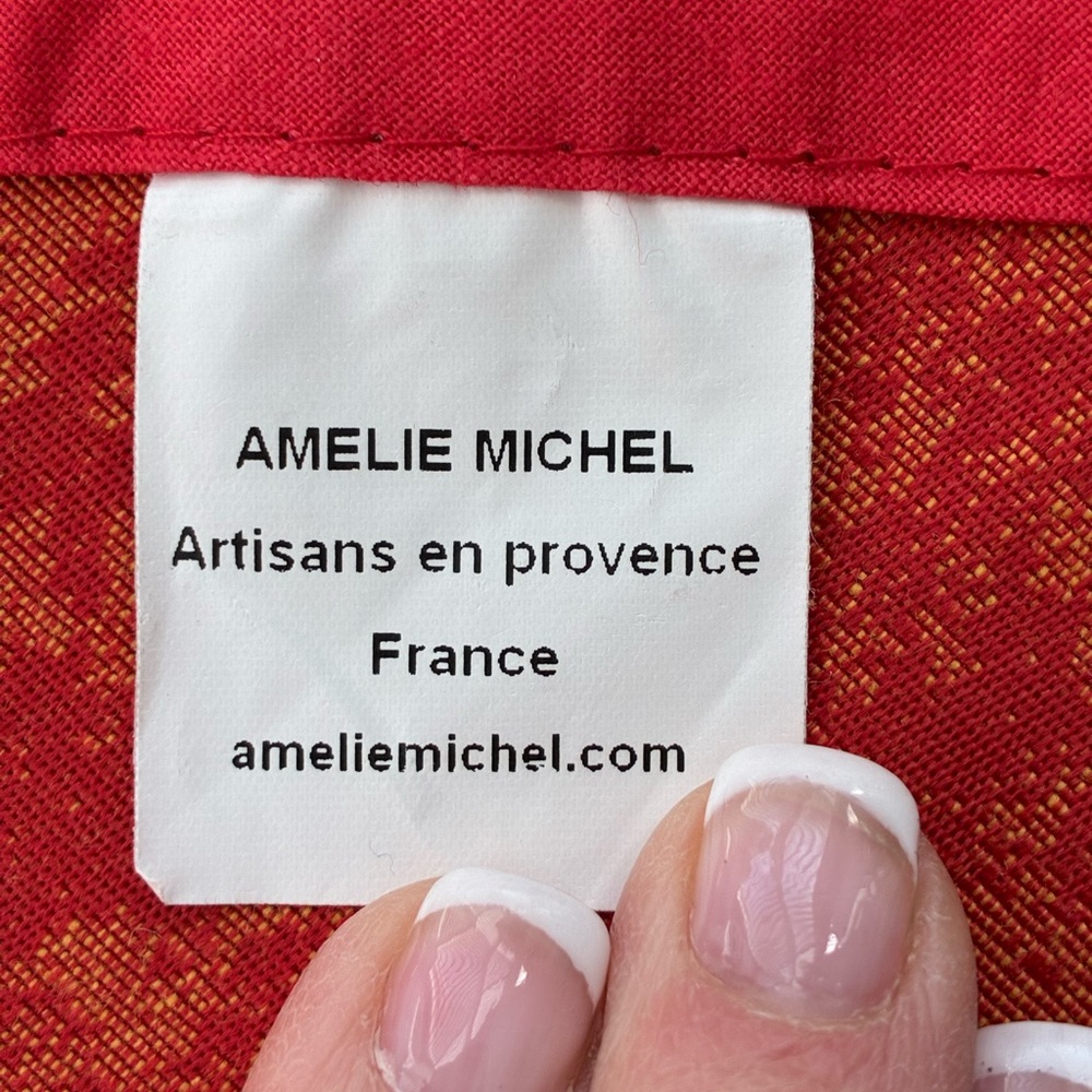 Amelie Michel French Sunflower Jacquard Round Tablecloth 40” burnt orange - Picture 5 of 6